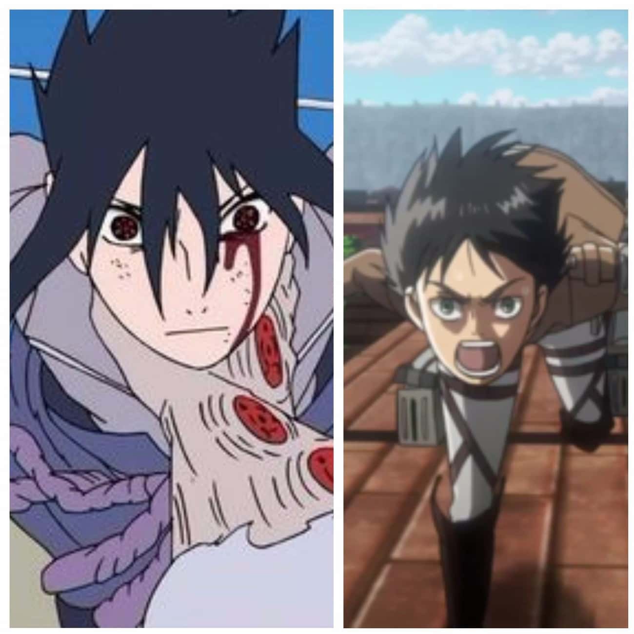 Sasuke Uchiha From Naruto And Eren Jaeger From Attack On Titan
