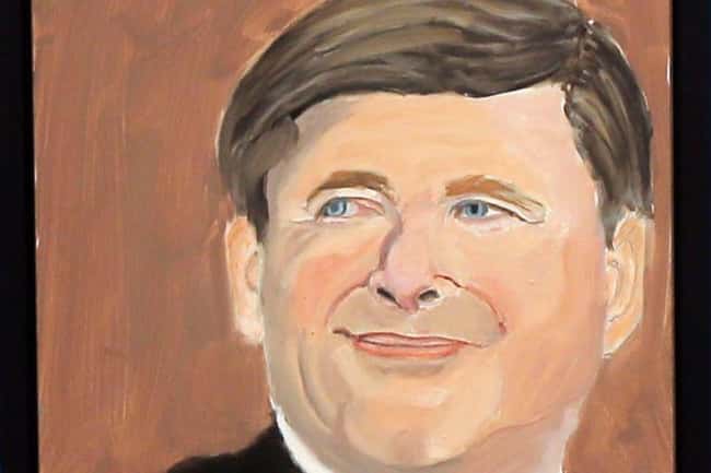 Prime Minister Stephen Harper is listed (or ranked) 33 on the list All 33 George W. Bush Original Paintings That Were Made Public