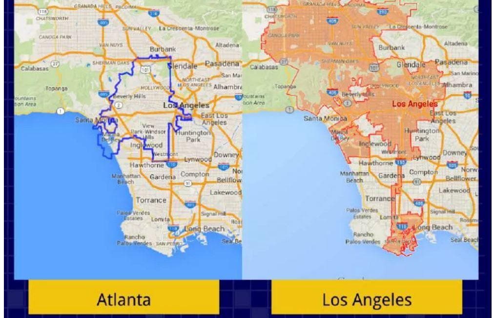 15 Relative Size Maps Of Cities Around The World