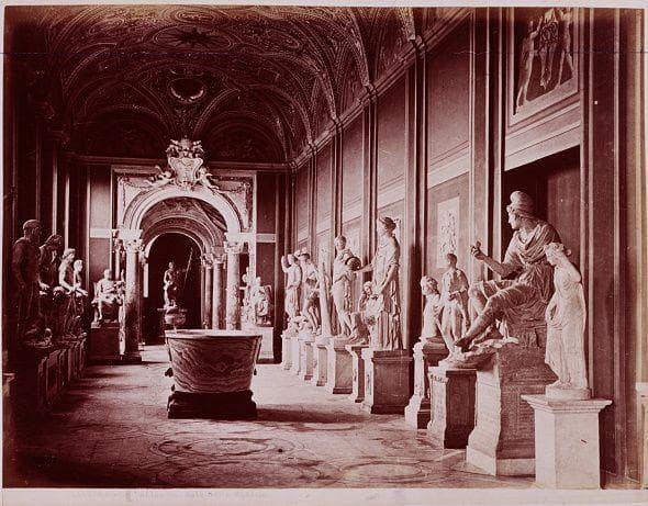 A Look Inside The Vatican's Hall Of Statues, 1880