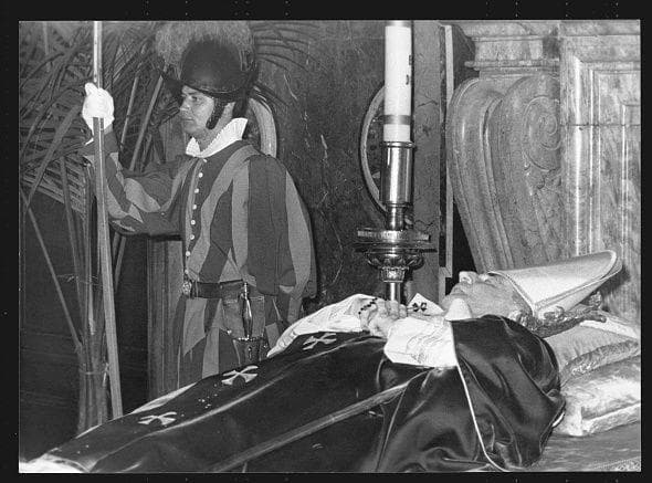 Pope John Paul I Lying In State In The Vatican's Clementine Chapel, 1978