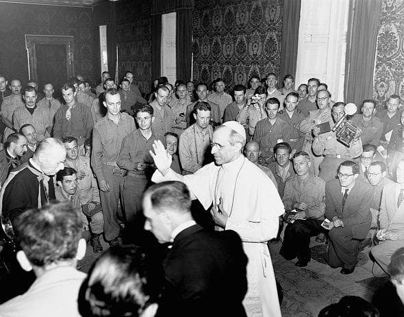 Pope Pius XII Blessing Allied Reporters After The Liberation Of Rome, June 7, 1944