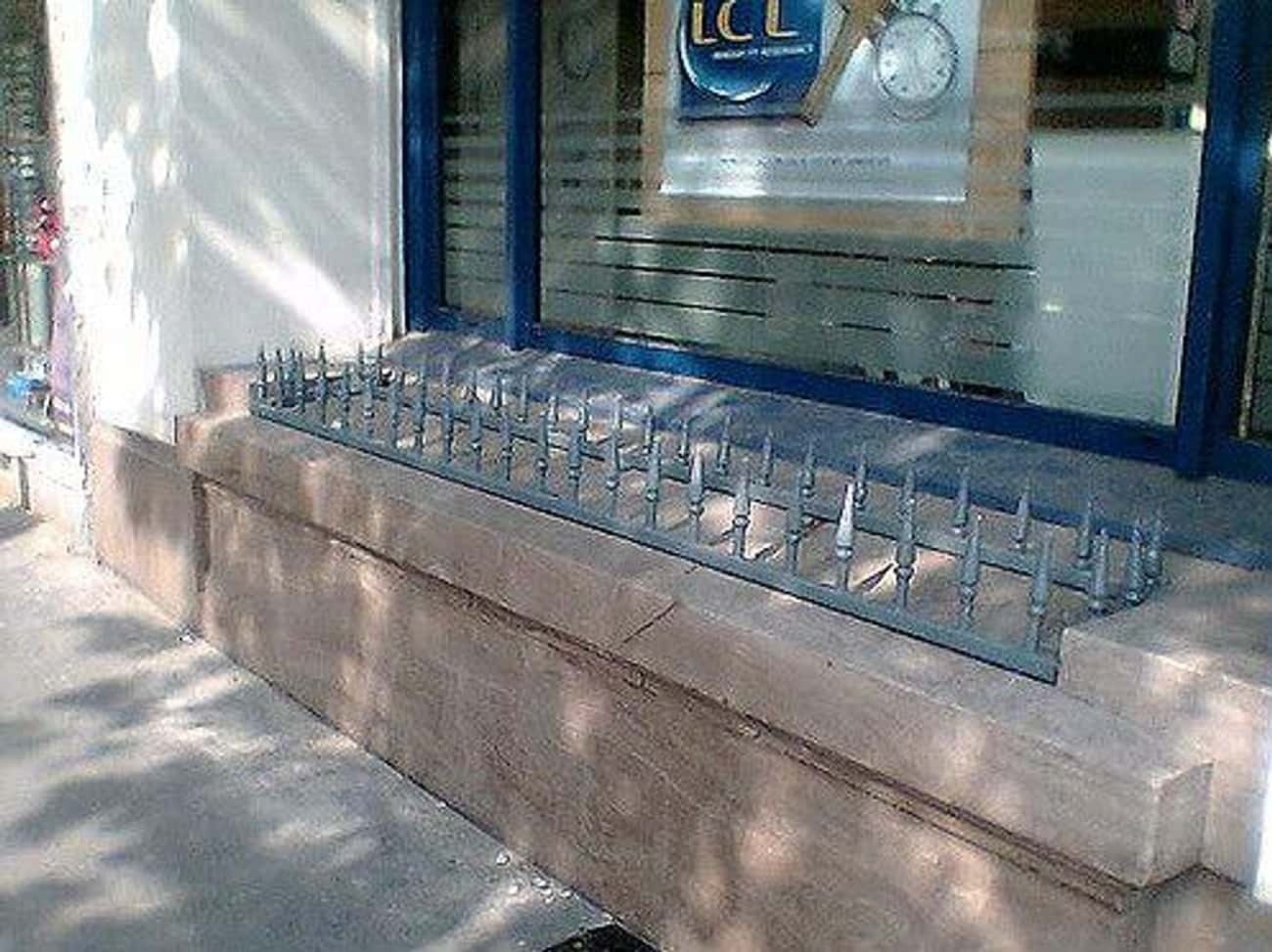 By Installing Spikes Where Homeless People Sleep