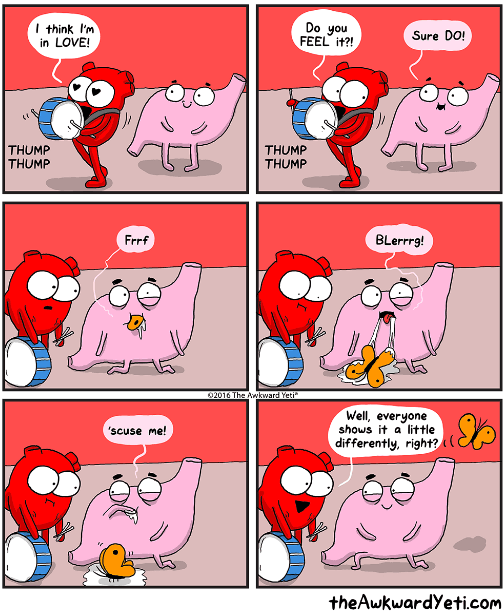 Expressing Love on Random Hilarious Web Comics From Awkward Yeti That Get Way Too Real