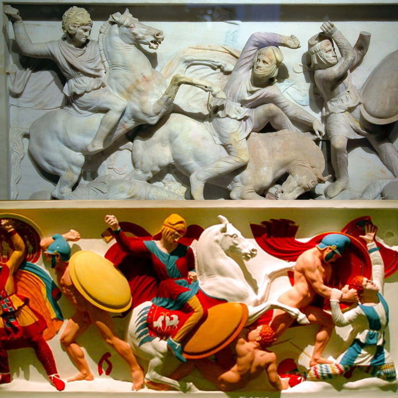 The Reproduction Of The “Alexander Sarcophagus,&#34; From Around 320 BCE, Greece