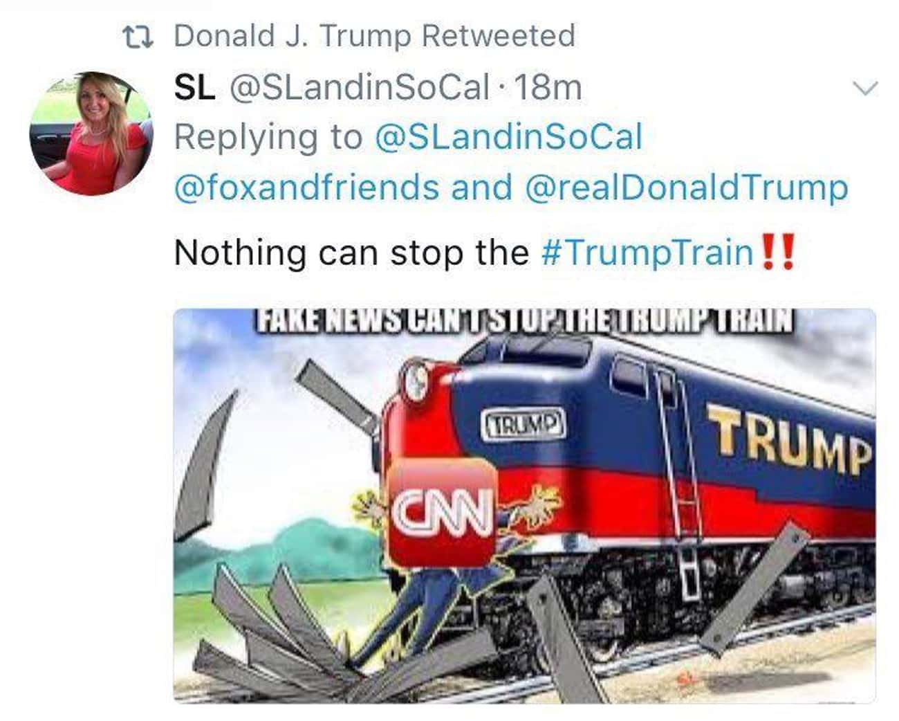 Trump Retweeted A Picture Of A Train Hitting A Reporter Days After Violence In Charlottesville