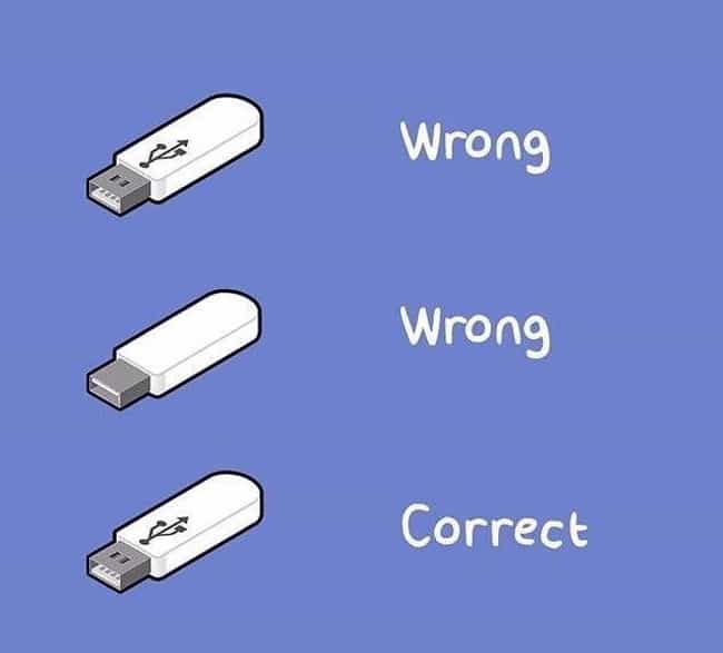 Never Getting The USB Right On... is listed (or ranked) 2 on the list 29 Things Almost Everyone Is Guilty Of Having Done Before