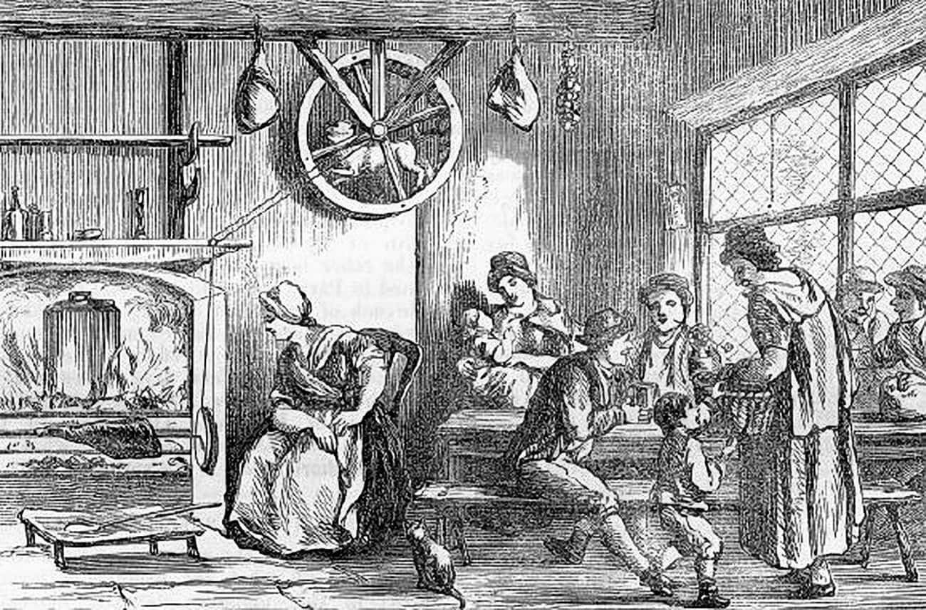 Turnspit Dogs Labored In Hot Kitchens Cooking Meat