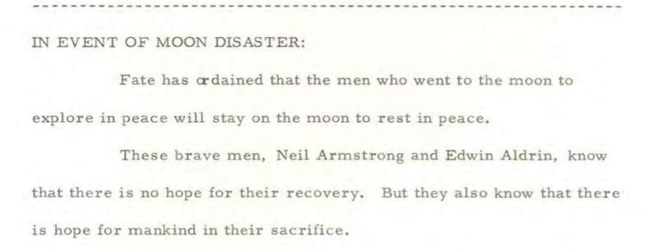 The Speech Would Have Been Delivered Before Armstrong And Aldrin Had Actually Died