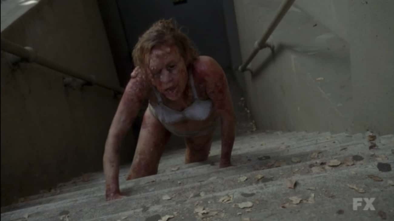 Shelley Crawling Into The Playground In 'Asylum'