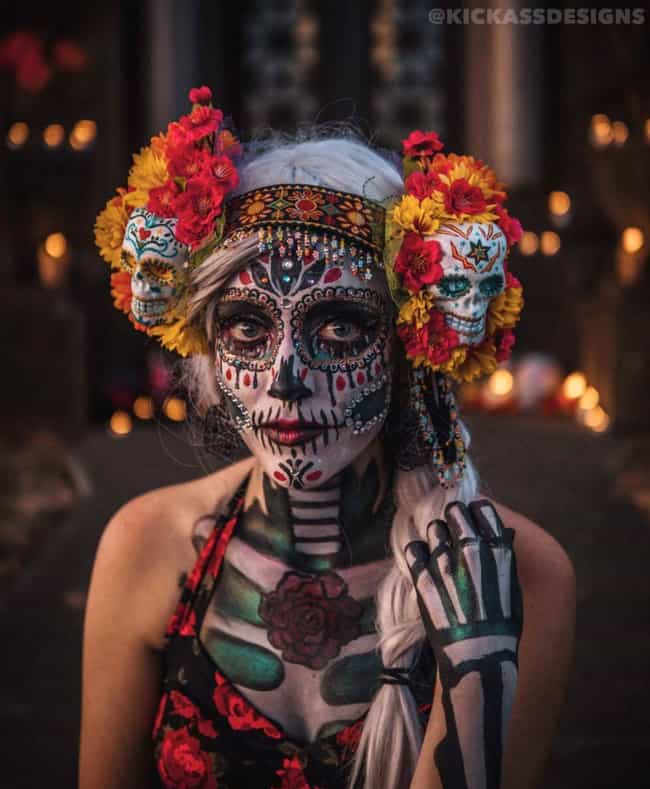 Verrassend The Best Dia De Los Muertos Mexican Sugar Skull Makeup Looks QV-11
