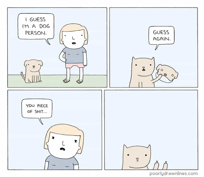 Dog Vs Cat People is listed (or ranked) 2 on the list 22 Poorly Drawn Comics With Surprisingly Hilarious Endings