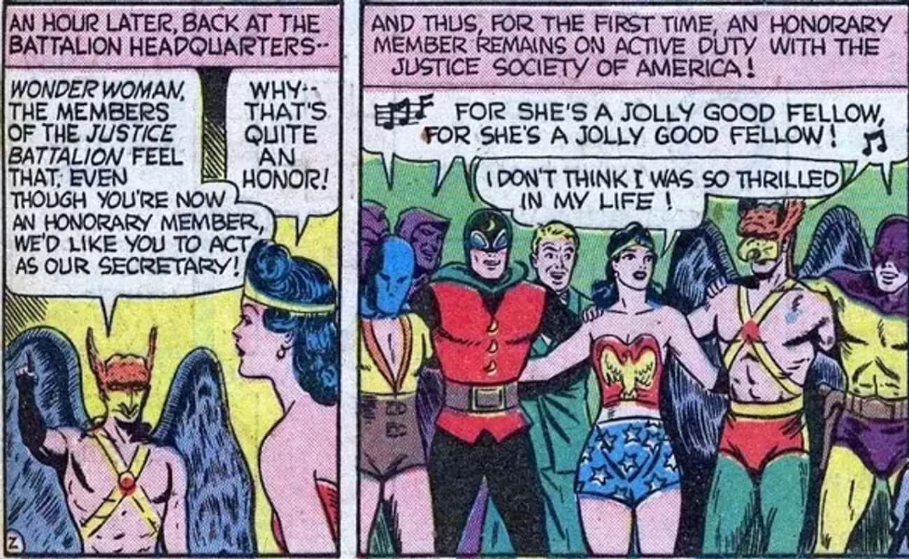 Wonder Woman Is Inducted Into The Justice Society... As Their Secretary