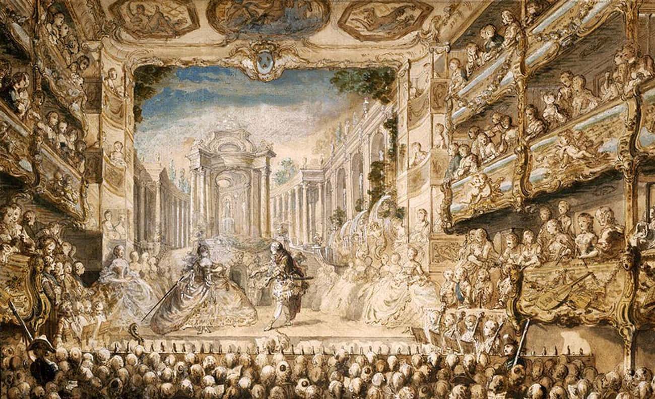 Музыка и театр 18. Театр Барокко 17 века. Италия оперный театр 17 века. Опера Армида люлли. Театр Франция 18 век.