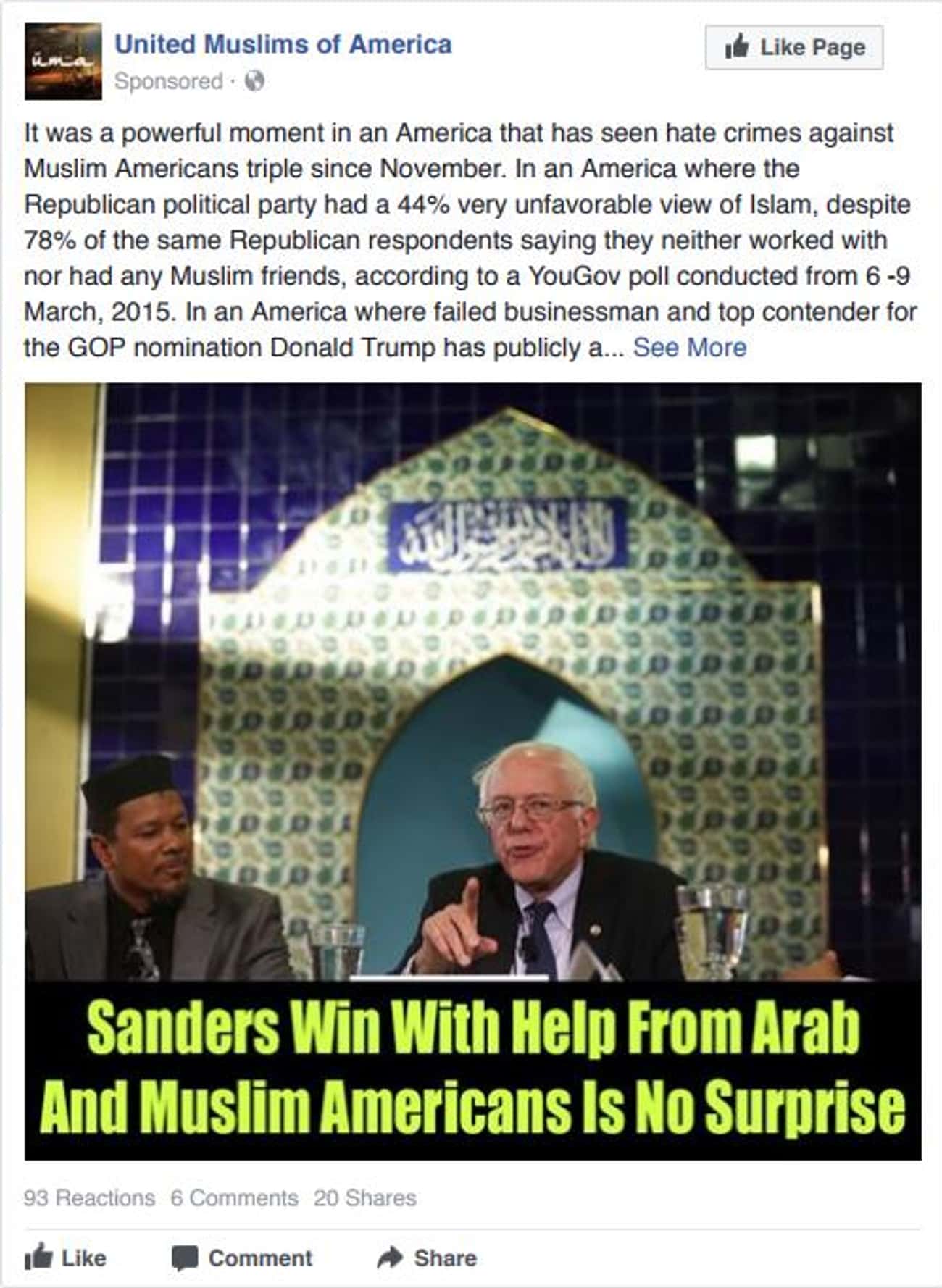 Sanders Has The Muslim And Arab Vote