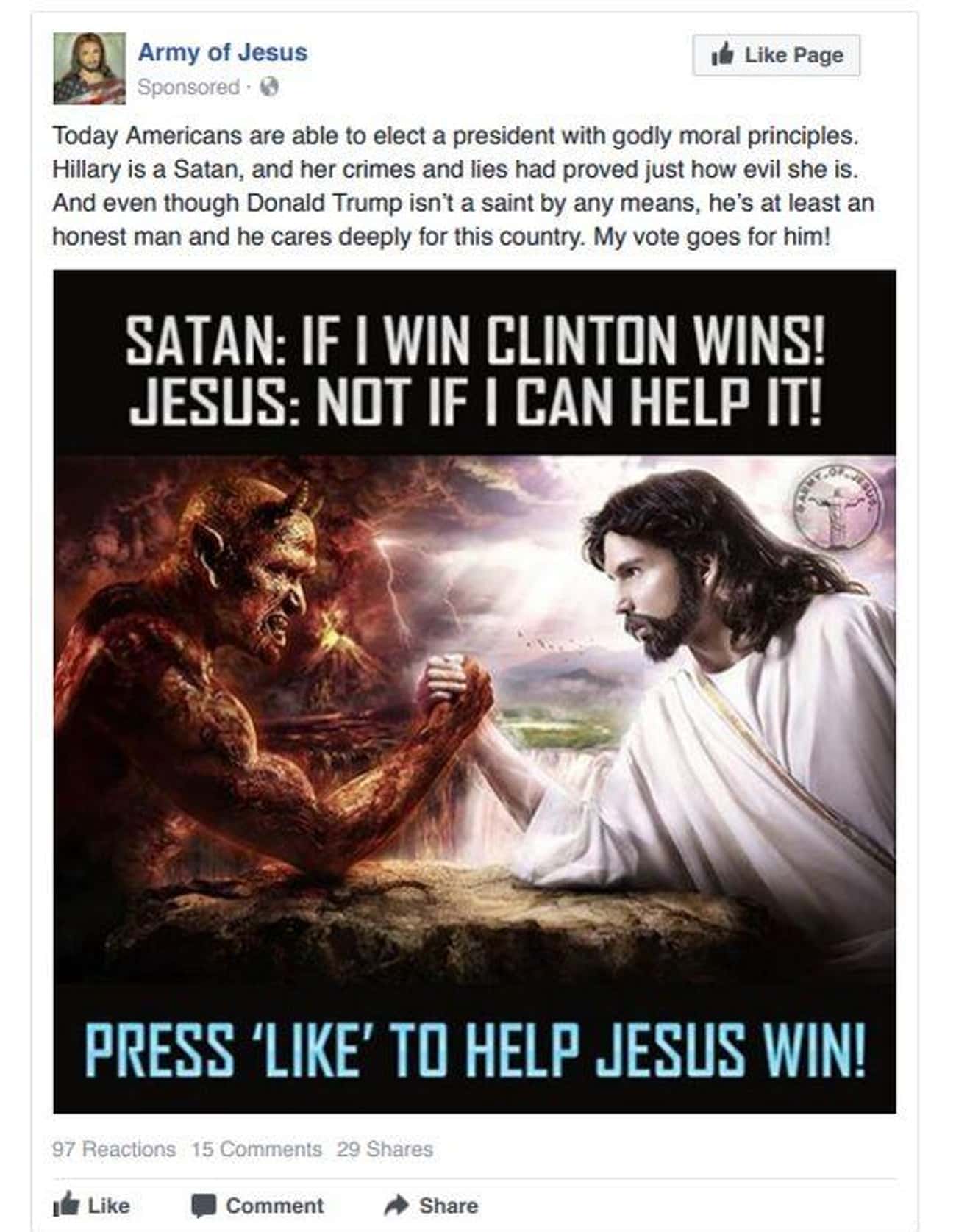 Help Jesus Defeat The Devil (And Hillary)
