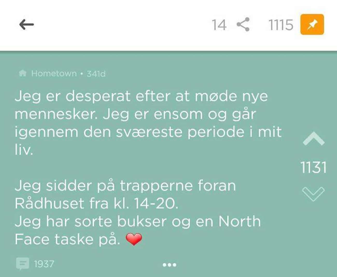 He Posted To Jodel About His Loneliness