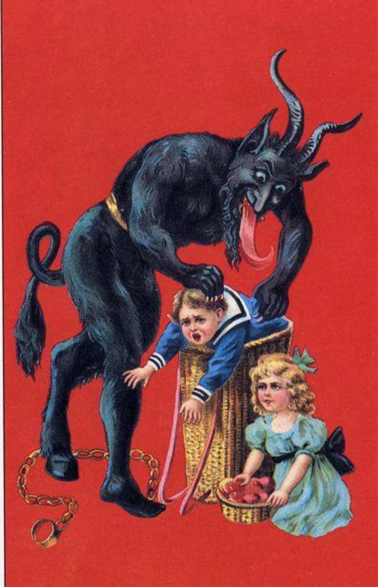 Krampus Stuffs Children In His Sack To Drag Them Back To Hell