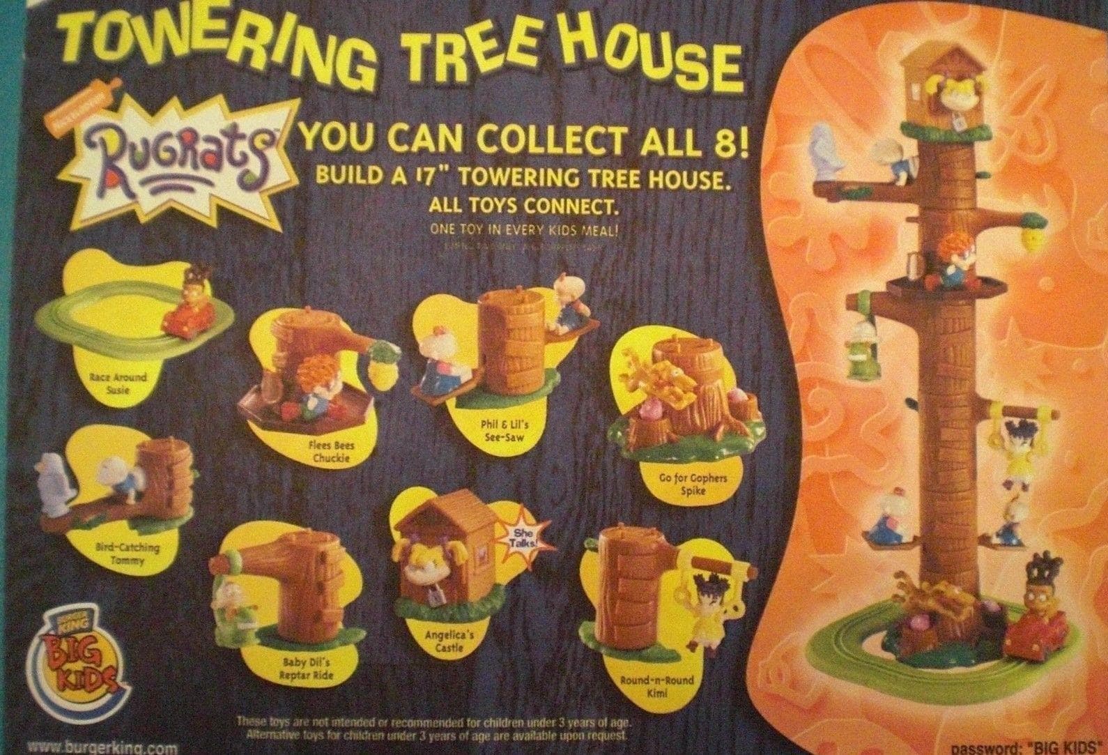 Toys Vintage Pokemon Tauros Toy Awesome Burger King Vintage Kids Meal   Rugrats Treehouse 8 Piece Set  89 Photo U1