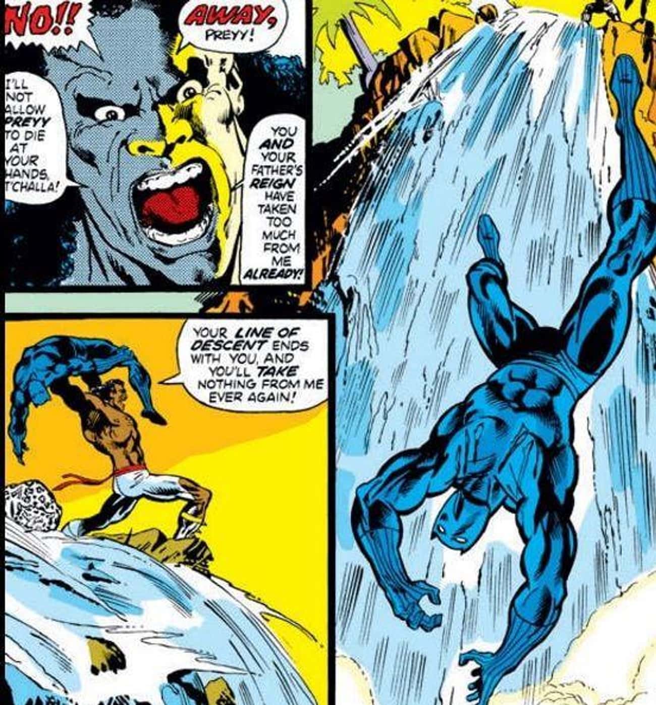 T&#39;Challa Gets Thrown Off A Waterfall The Same Way In The Comics