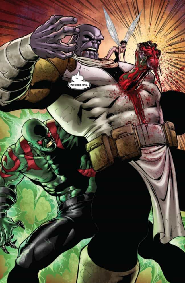 Drax Punches Through Thanos's Chest And Rips Out His Heart