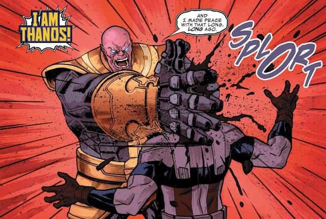 Thanos Smashes Sam Wilson's Head In His Hands