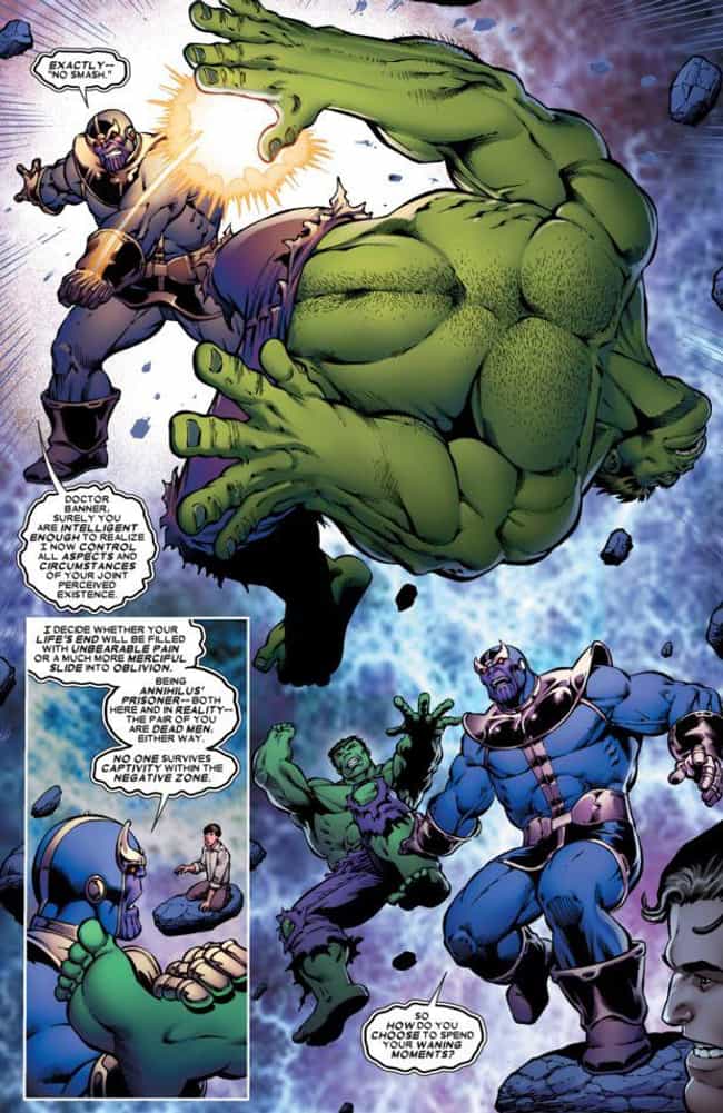 Thanos Beat The Crap Out Of Hulk In His Own Mind