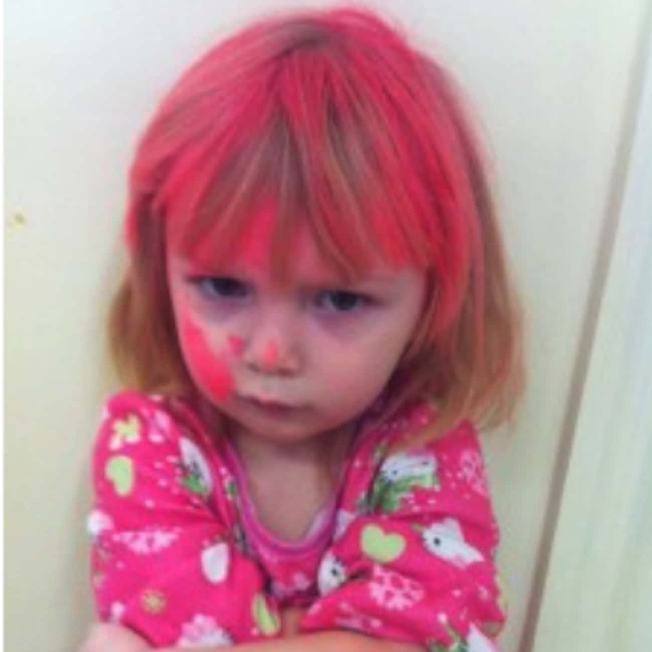 A Budding Artist Painted Her Sister Pink