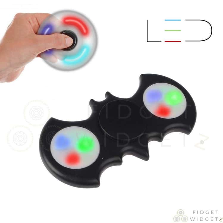 Batman Symbol Style LED Fidget Spinner 3 light modes BLUE 