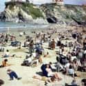 A Guy Checking His Phone On The Beach In The 1940s on Random Crazy Pictures Of People Who Might Just Be Time Travelers