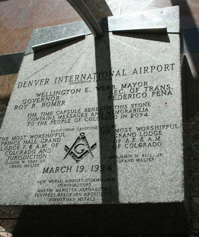 The Freemason Capstone Was Fun... is listed (or ranked) 1 on the list Supposed Hidden Messages In Denver Airport Artwork, According To Conspiracy Theories