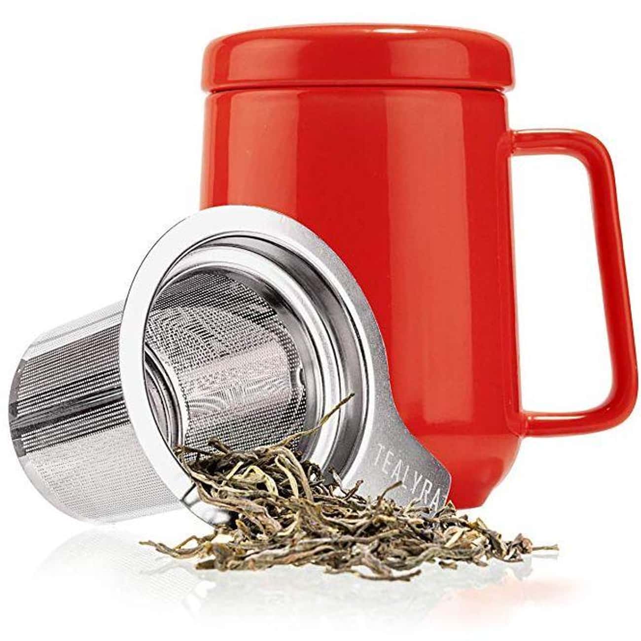 Peak Ceramic Red Tea Cup Infuser