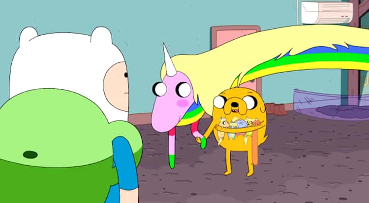 Adventure Time Jake Lady Unicorn - Adult Jokes You Never Noticed In 'Adventure Time'