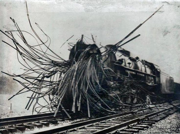 A Train Destroyed By A Burst B is listed (or ranked) 18 on the list The Creepiest Photos From History