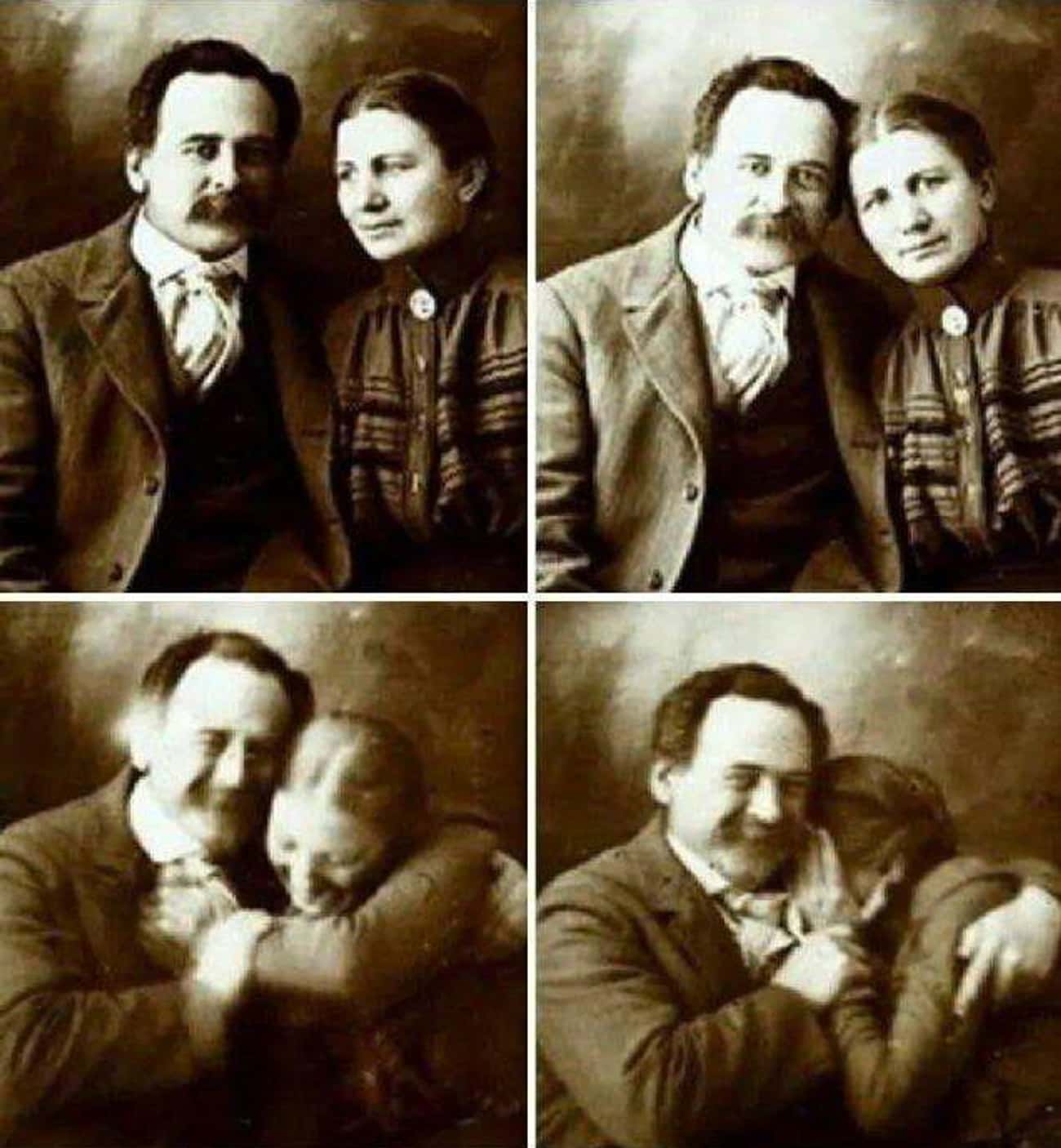Victorian Couple Trying Not To Laugh While Having Their Portrait Taken, Date Unknown
