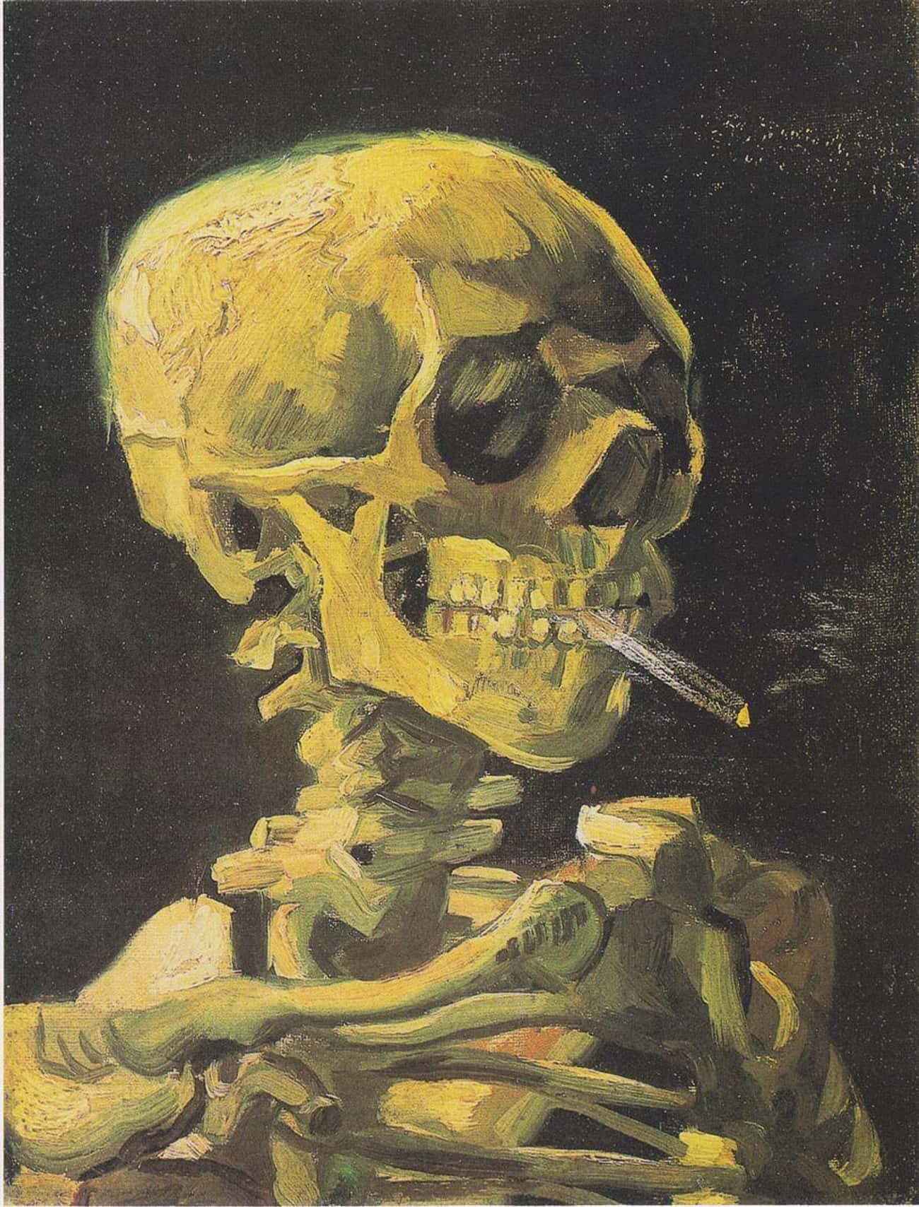 'Skull of a Skeleton with Burning Cigarette' By Vincent Van Gogh, 1885-1886 