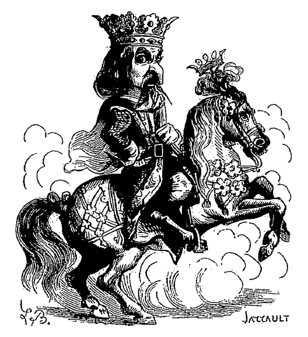 He Appears As A Crowned Soldier On A Horse
