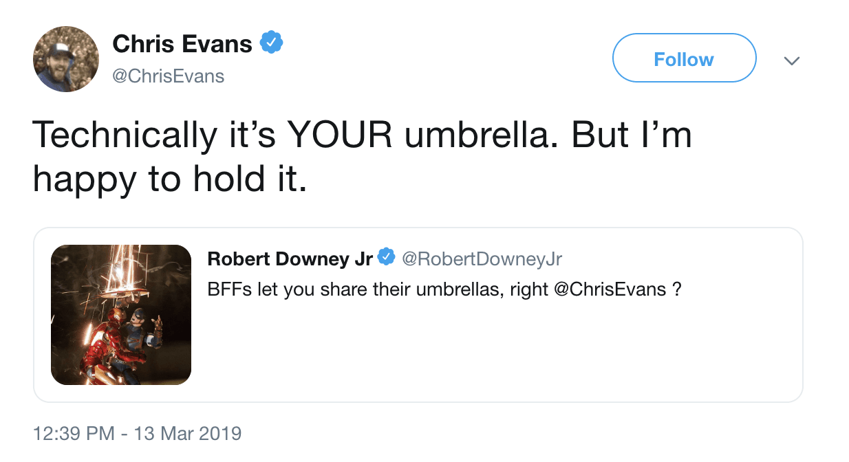 Marvel Cinematic Universe Actor Tweets
