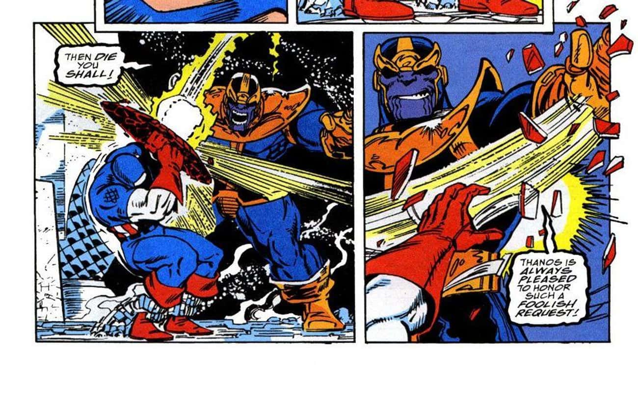 Cap’s Shield Gets Shattered By Thanos