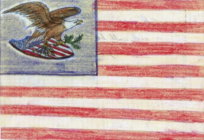 An Embedded Eagle is listed (or ranked) 4 on the list Thousands Of People Sent The White House Designs For American Flags In The 1950s