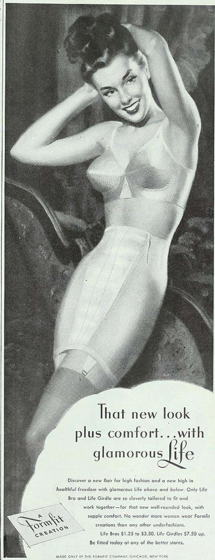 1950 Sexy Blonde Woman Wearing FORMFIT Foundation Bra Girdle VINTAGE Print  AD