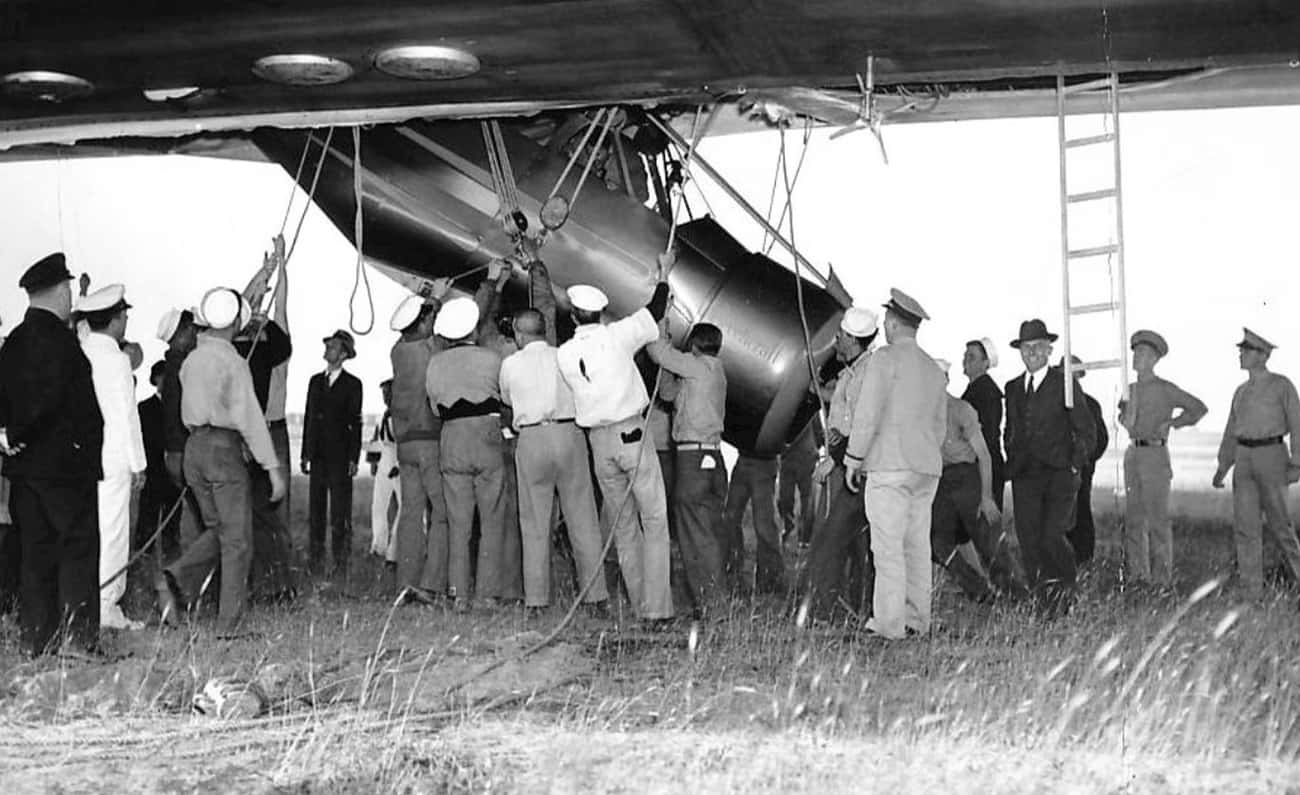 Plane Being Loaded On The Hindenburg