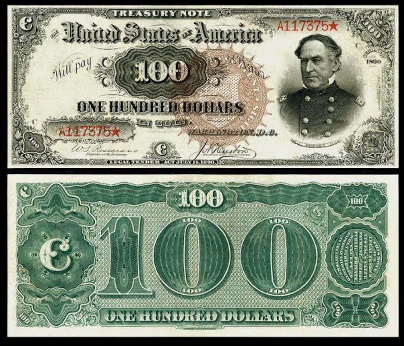 1890 $100 'Baby Watermelon' Treasury Note