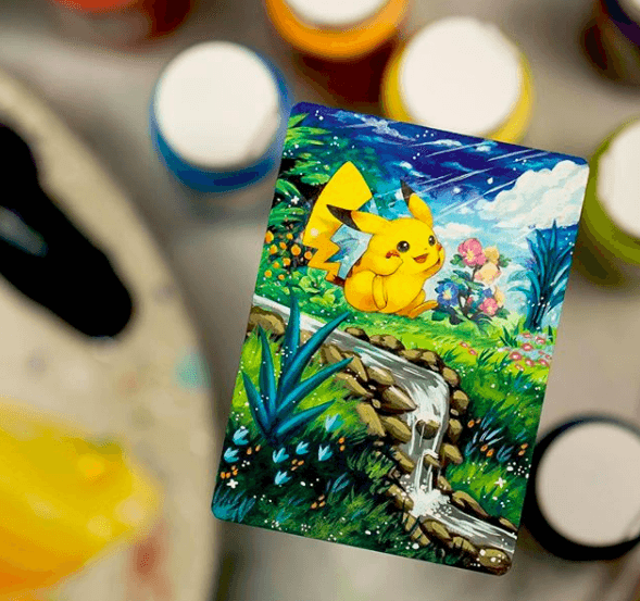 card rush pokemon Pokémon Card Game Sleeve, Ink Painting Pikachu – Exp. Share Collectible main image 1