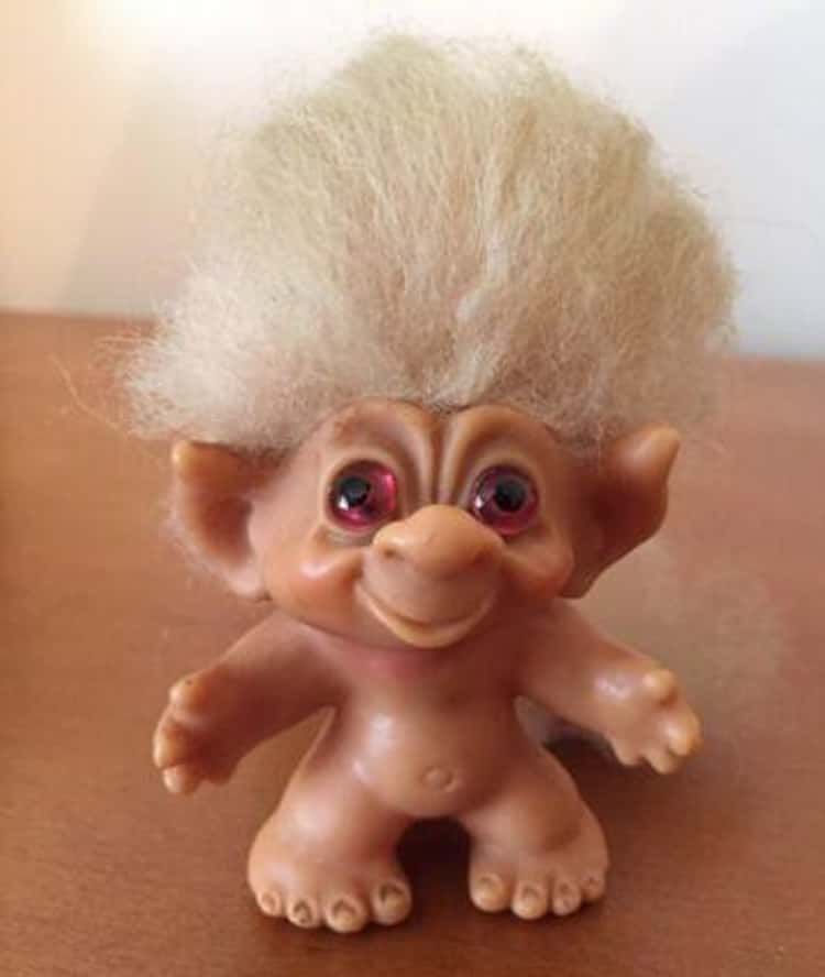 Vintage Gift Troll Lucky Yellow Hair Toy Retro Figure Russ Collectible Doll Childhood Uneedadoll co inc 1980s Present 1990s