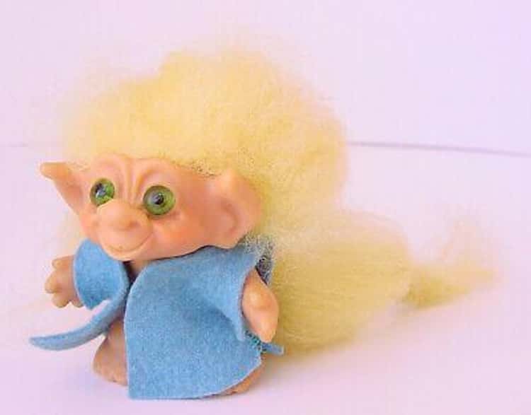 Vintage Gift Troll Lucky Yellow Hair Toy Retro Figure Russ Collectible Doll Childhood Uneedadoll co inc 1980s Present 1990s