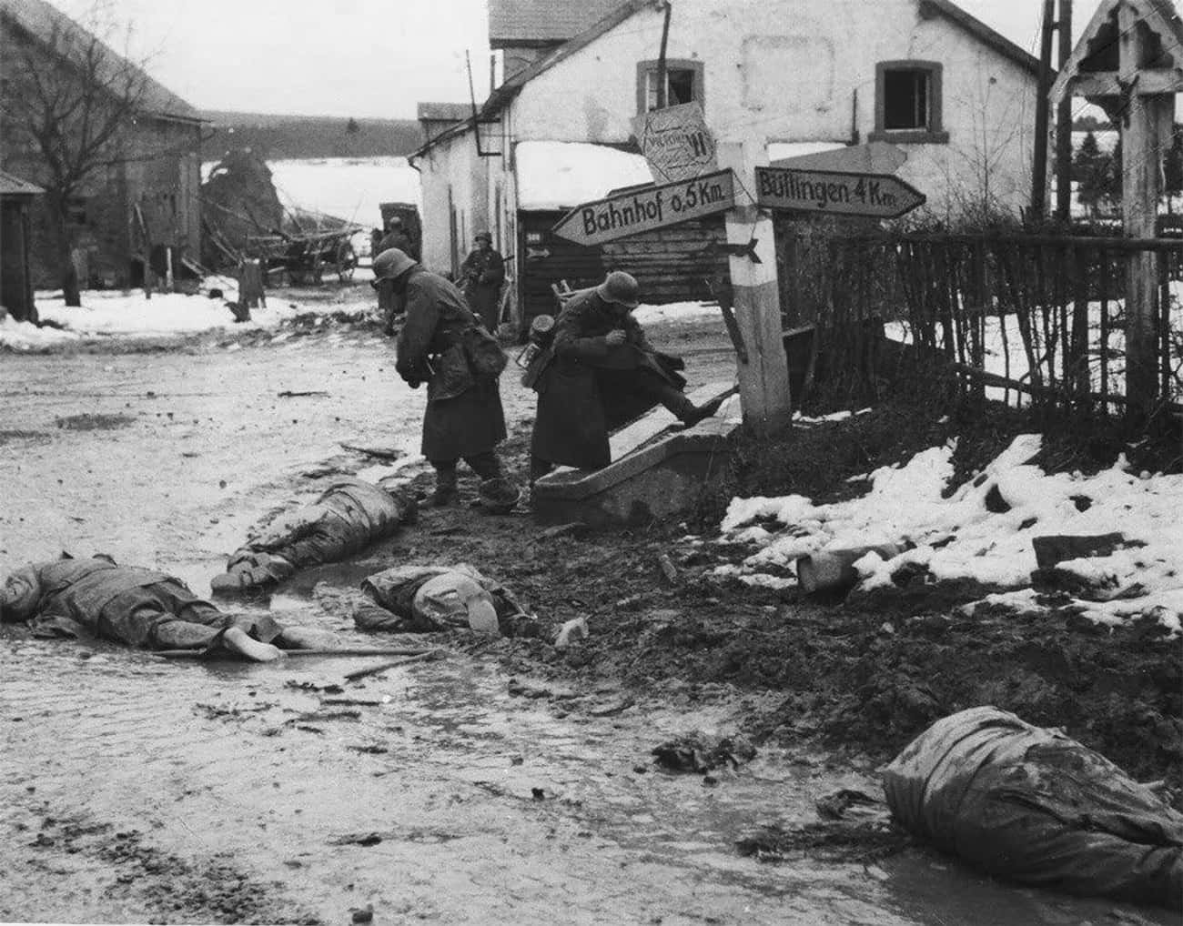 German Soldiers Looting Fallen American GIs