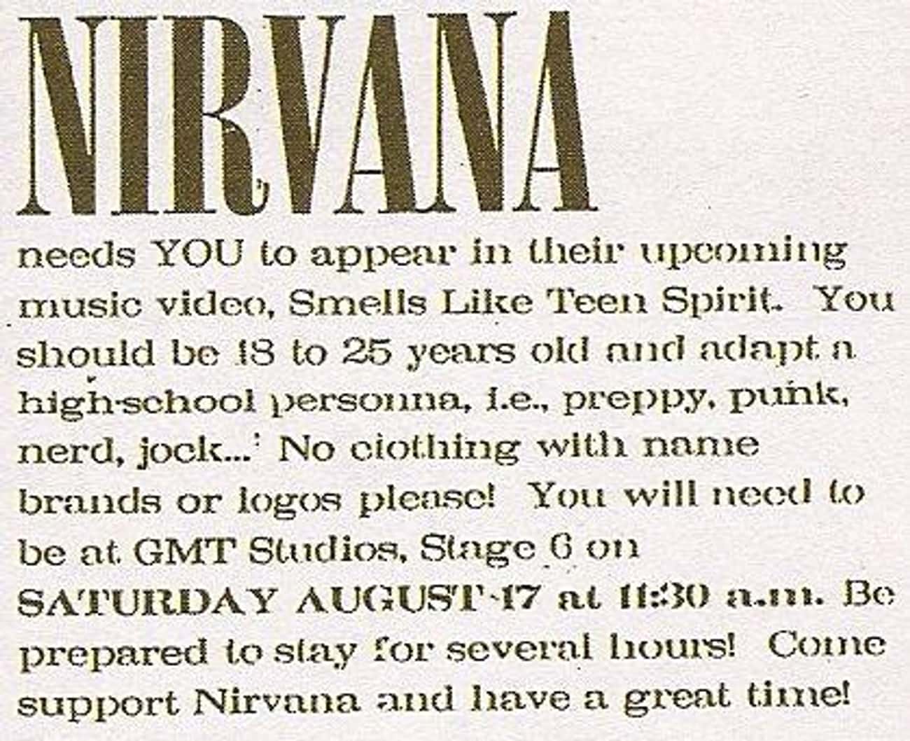 Cobain Handed Out Flyers To Teens For The ‘Teen Spirit’ Video 