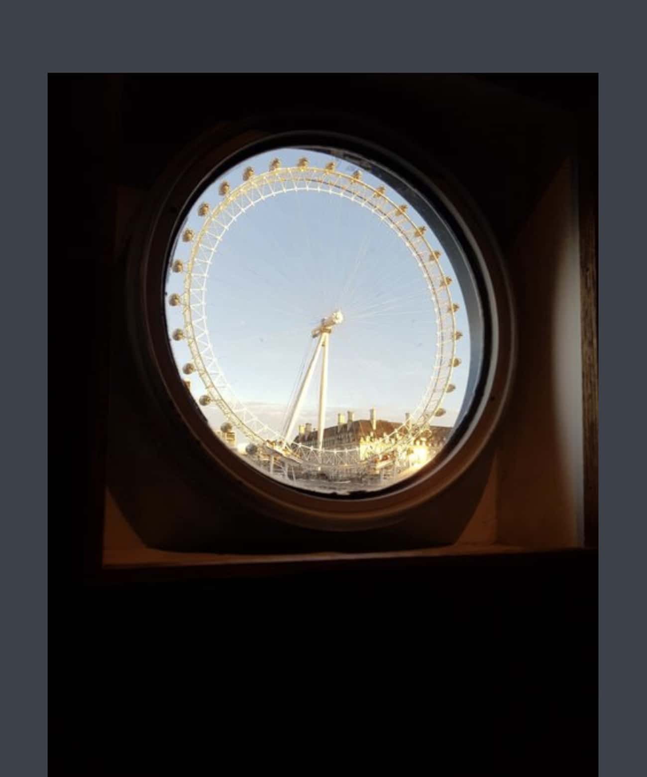 London Eye Through A Boat's Window