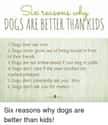 Six Reasons Why Dogs Are Better on Random Memes For People Who Prefer Dogs Over Children